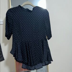 Elegant Black Polka Dot Women's Top